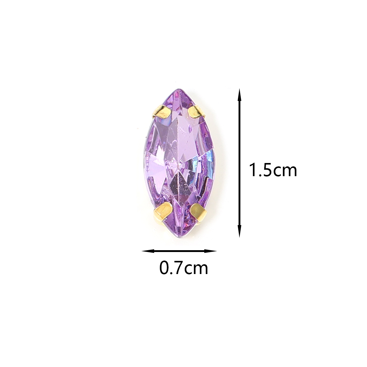 Sew On Rhinestone - คริสตัลรูปตาแมว 50 ชิ้น ทำจากสแตนเลส แบบมีก้าม 4