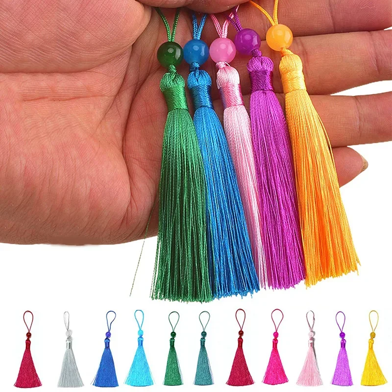 Beaded Trim Fringe - 10/5Pcs โพลีเอสเตอร์ผ้าไหมพู่ Fringe 12 ซม.Mini Tassels