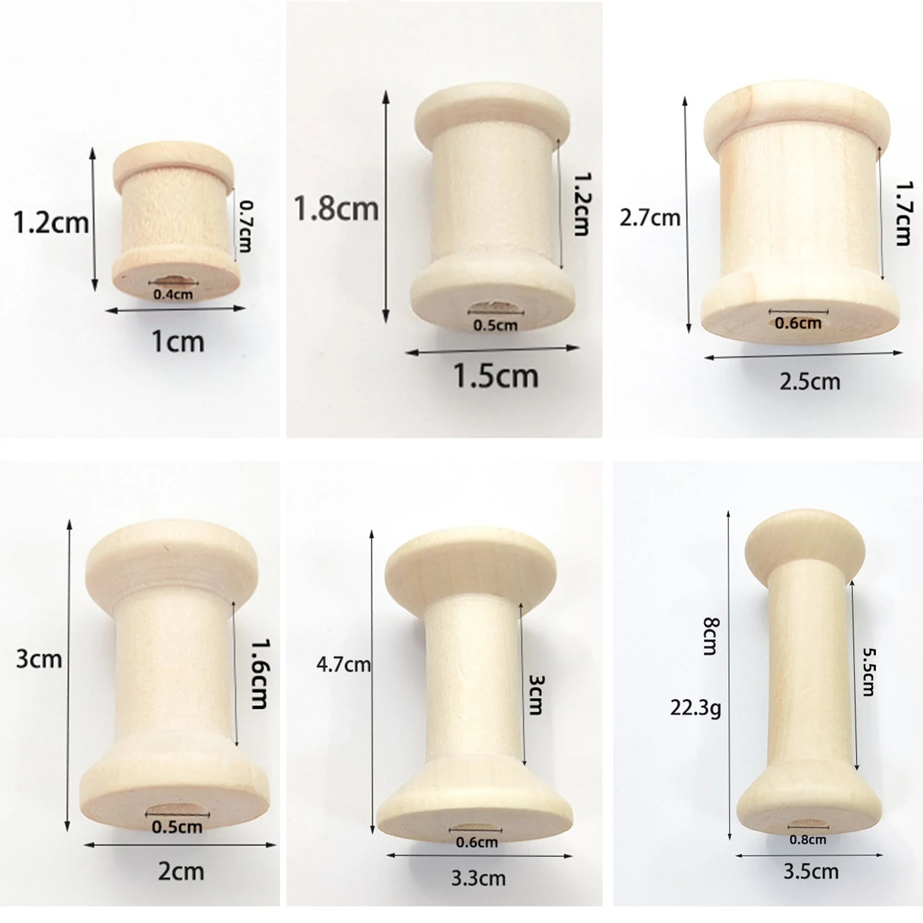 Organza Ribbon Spool - 10/5Pcs มินิไม้ Bobbins ที่ว่างเปล่า Spools Winder