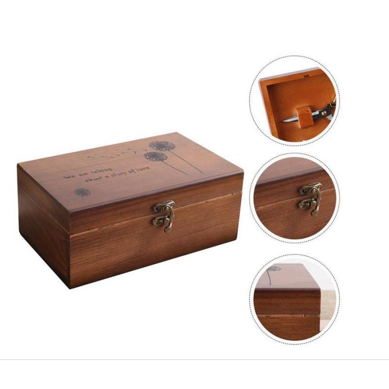 Craft Embellishment Storage - กล่องเก็บอุปกรณ์เย็บผ้าไม้แบบสามช่อง สำหรับงานฝีมือและงานเย็บปักถักร้อยที่บ้าน
