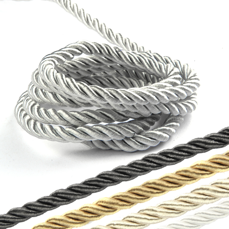 Cord Trim Twisted - 5YD/Lot 8mm Twisted Trim เชือกเชือกไนลอนสําหรับอุปกรณ์ตกแต่งบ้าน DIY