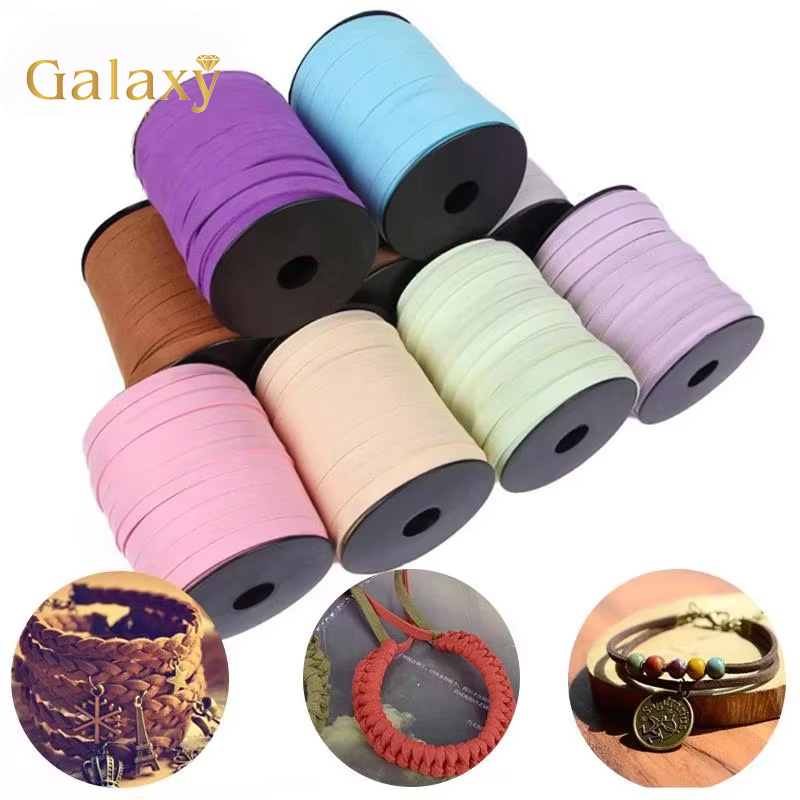 Velvet Ribbon Roll - 10 มม.45 M/ม้วนเกาหลีแบน Faux Suede ถักหนังสองด้านเชือกกํามะหยี่สําหรับเครื่องประดับทํา