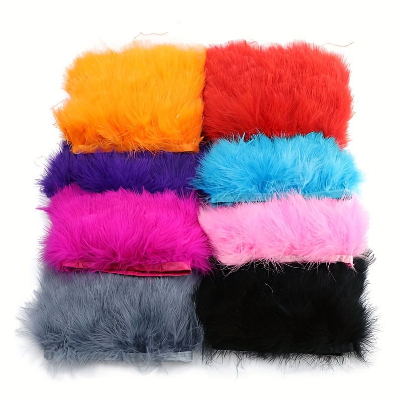 Feather Trim Marabou - ริบบิ้นขนไก่งวงฟูฟ่อง ขนาด 8-10 ซม. ขนมาลาบู สำหรับงานฝีมือ