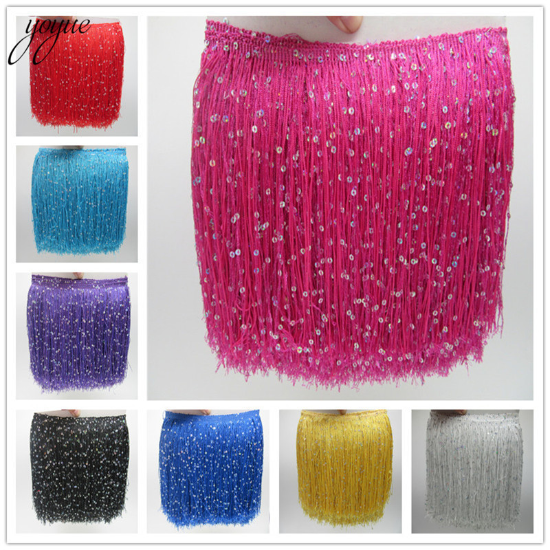 Fringe Ribbon Sewing - YOYUE 1 หลา 20 ซม.ยาวโพลีเอสเตอร์พู่ Fringe