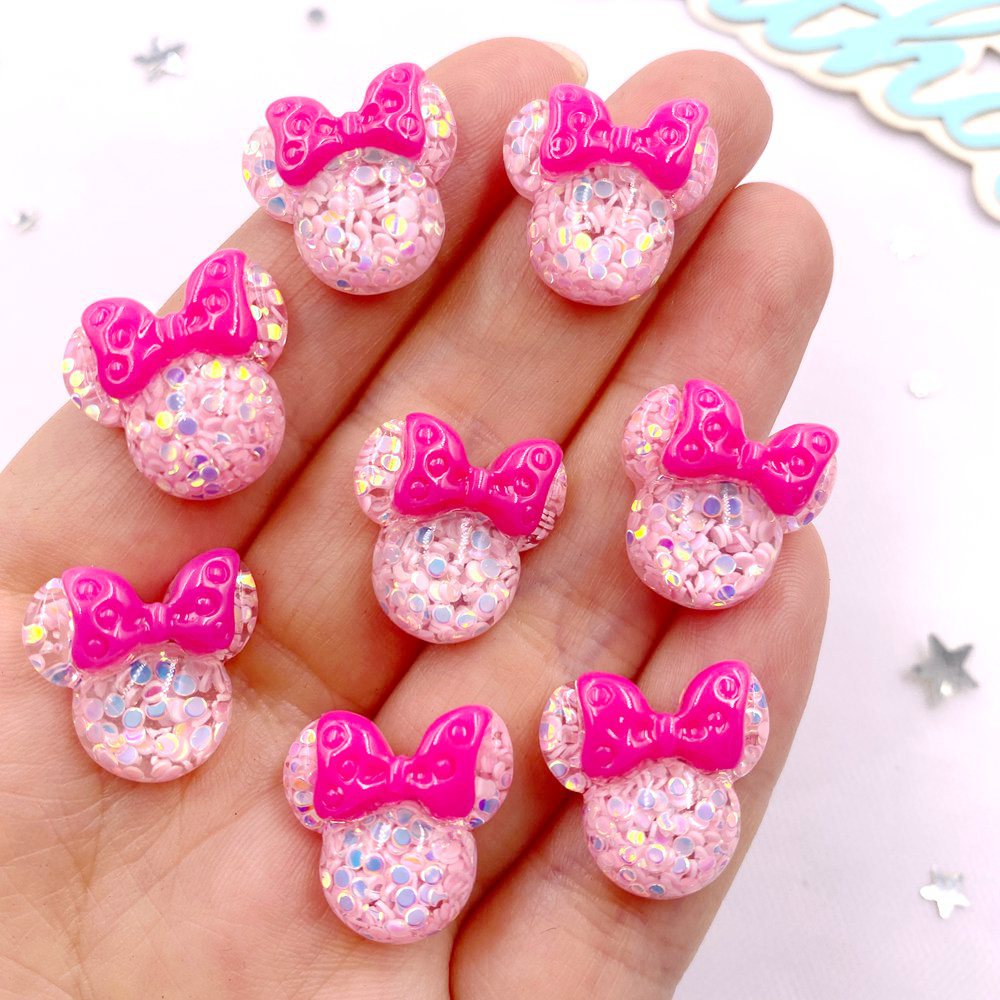 Embellishment Glue Craft - 20PCS เรซิ่นที่มีสีสันมินิการ์ตูนโบว์หัว Flatback Rhinestone สมุดภาพ DIY