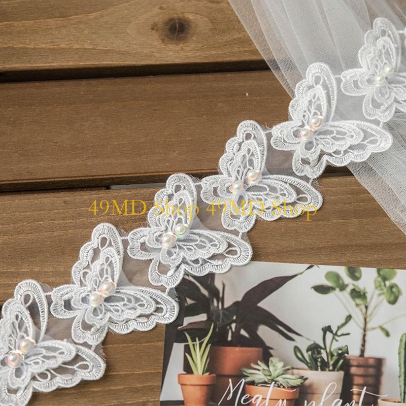Lace Ribbon Trim - 49MD 1 Yard Bowknot สำหรับผีเสื้อปักลูกไม้ Trim
