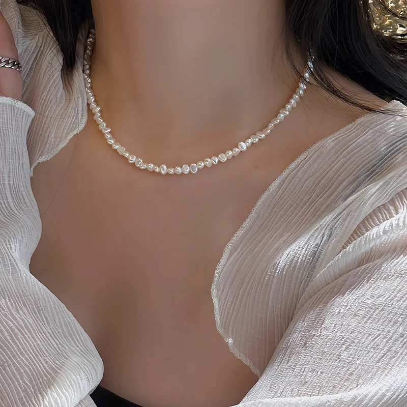 Pearl Trim Chain - สร้อยคอมุกน้ำจืดทรงบาร็อค Hengsheng ขนาด 4-5 มม. ความยาว
