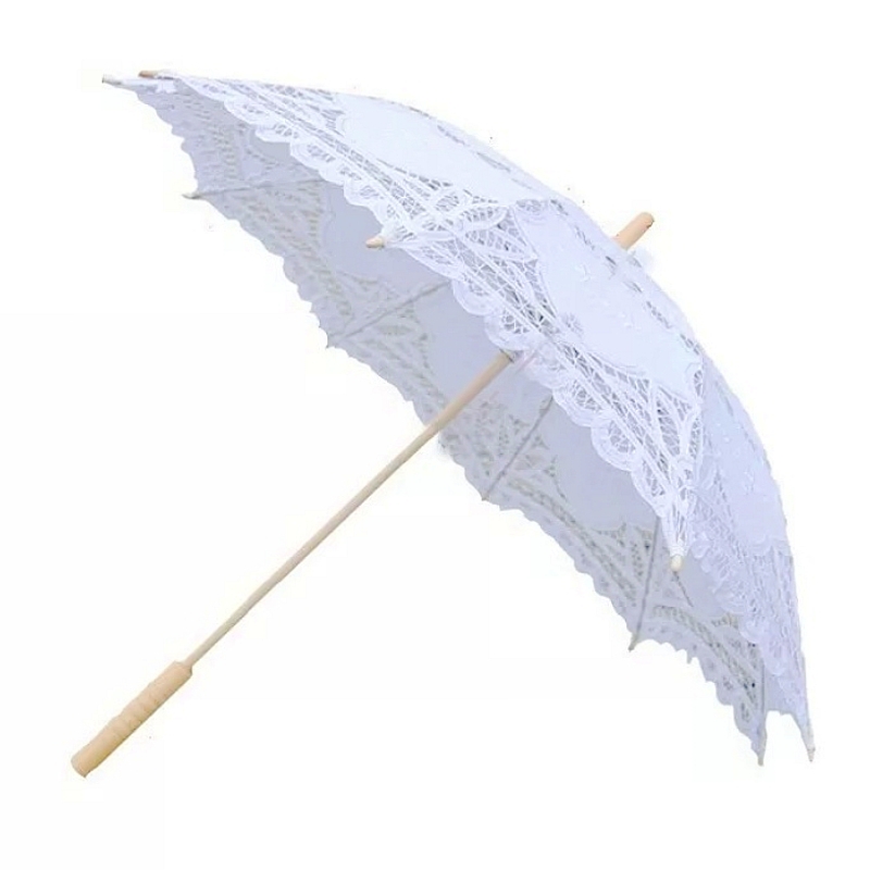 Embroidery Craft - ใหม่ Vintage ลูกไม้เย็บปักถักร้อยทำด้วยมือสีขาวและสีเบจ Battenburg ลูกไม้ Parasol