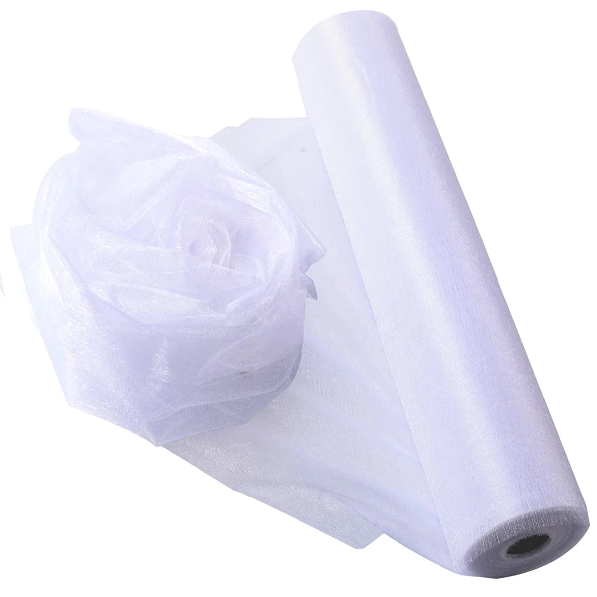 Organza Ribbon Spool - ผ้าออร์แกนซ่าคริสตัล - ผ้าโปร่ง 5 หลา สำหรับตกแต่งงานแต่งงาน