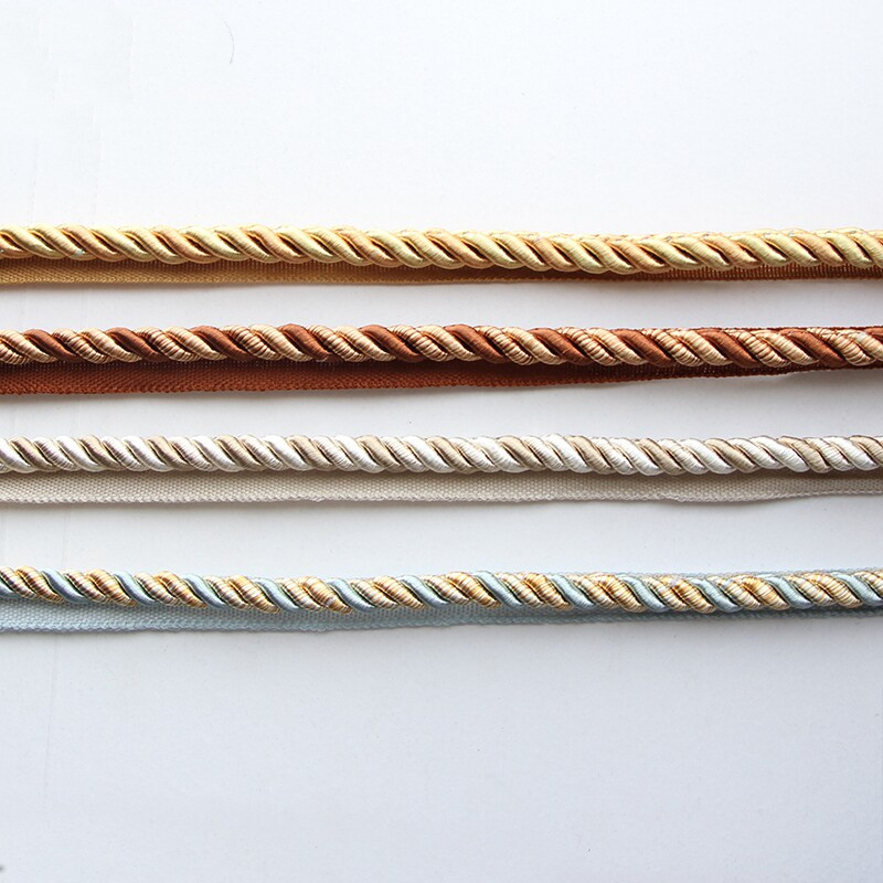 Cord Trim Twisted - เชือกตกแต่งแบบเกลียวขนาด 12.5 ม. พร้อมขอบผ้าสำหรับตกแต่งโซฟา ผ้าม่าน และของตกแต่งบ้าน