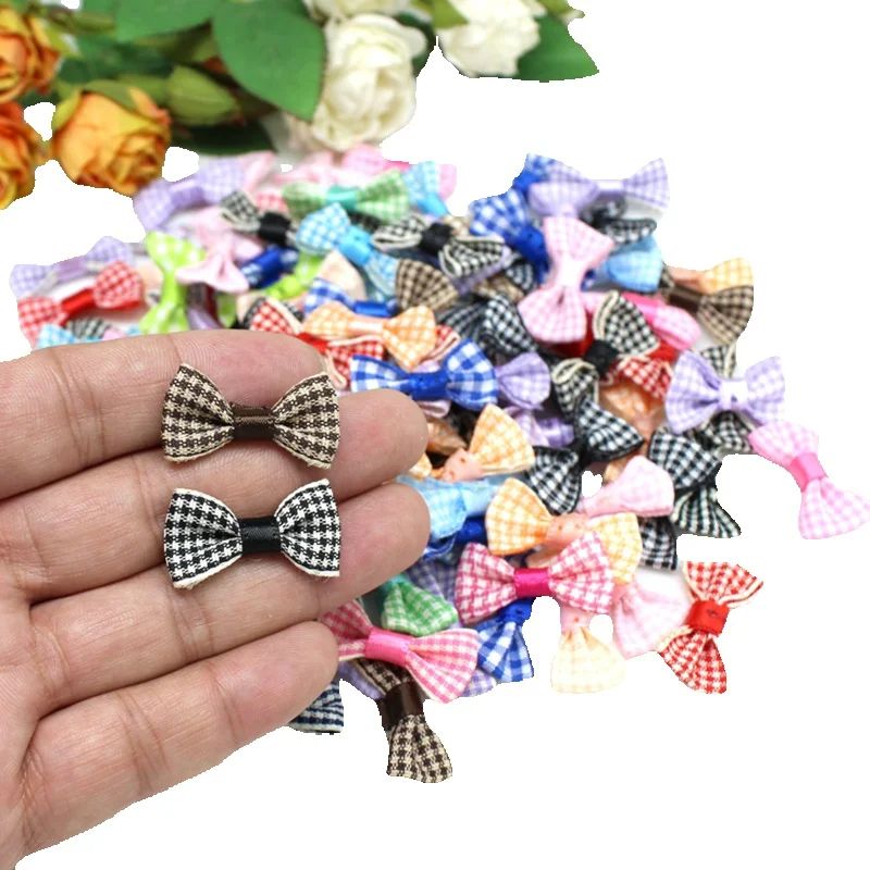 Embellishments For Scrapbooking - 30 ชิ้น/ล็อต โบว์ริบบิ้นผ้าซาตินขนาดเล็ก 1.5 ซม.*3 ซม.