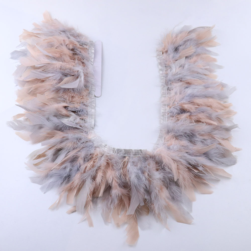 Feather Trim Marabou - ริบบิ้นขนนกกระจอกเทศฟูฟ่อง ขอบขนนกนุ่ม ขนาด 10-15 ซม. สองสี