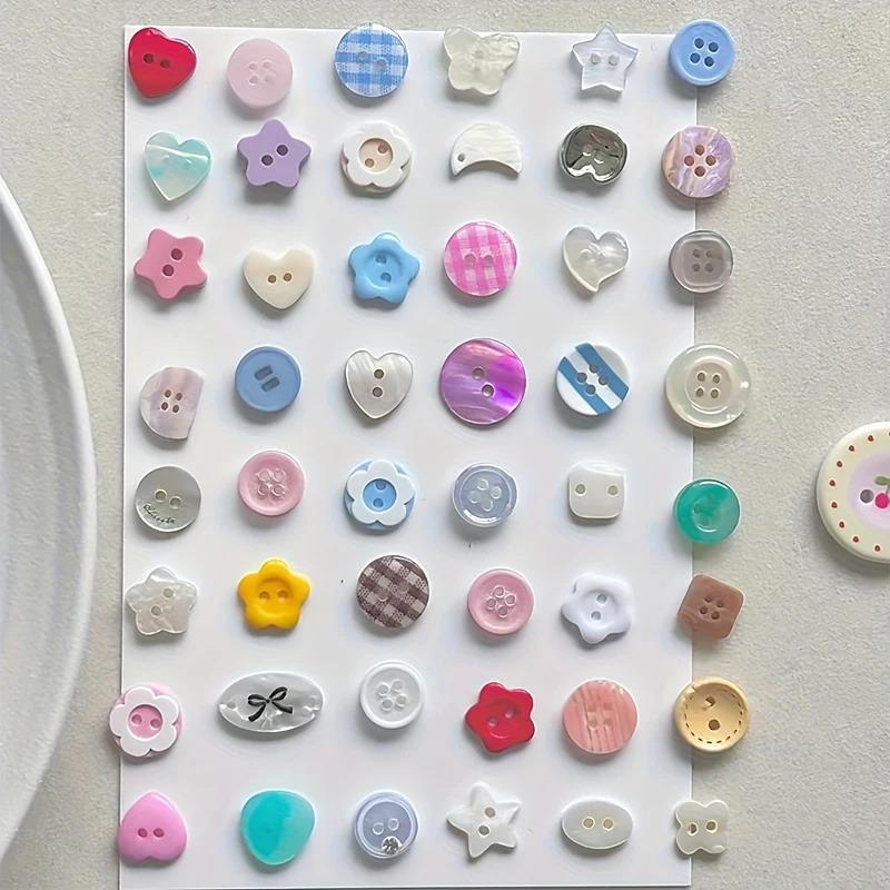 Embellishments For Scrapbooking - 10 ชิ้น กระดุมเย็บผ้าแบบสุ่ม น่ารัก สำหรับงาน DIY