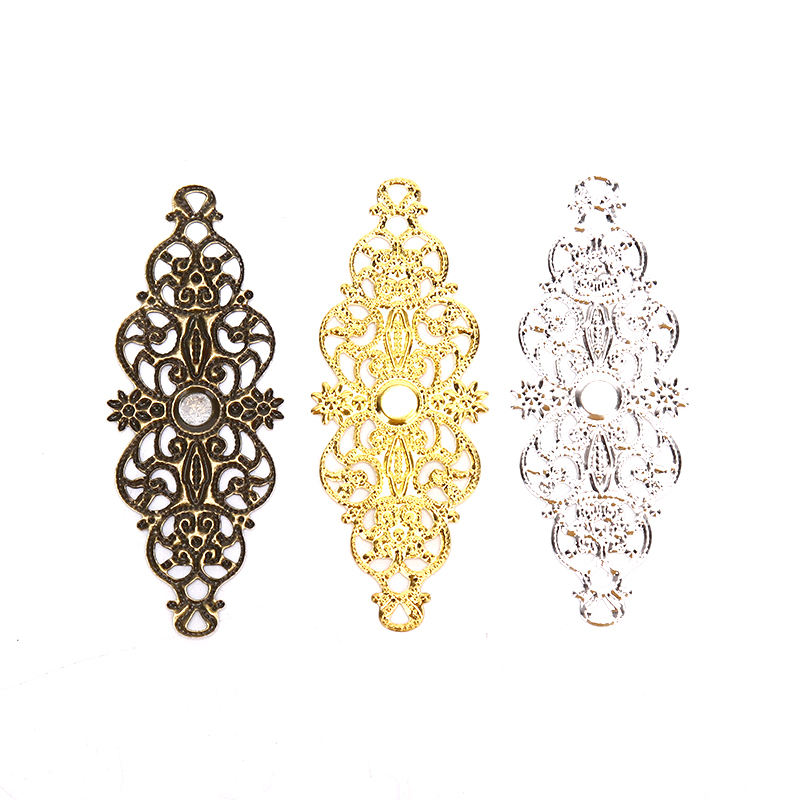 Embellishment Crafts - ★ ▲ 20 ชิ้น ตัวเชื่อมลายดอกไม้แบบฟิลิกรี สำหรับงานฝีมือ