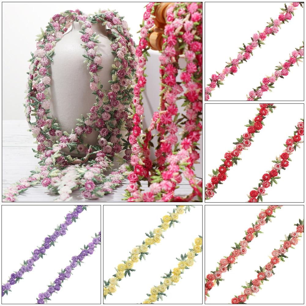 Lace Ribbon Trim - ริบบิ้นผ้าลูกไม้ลายดอกไม้แบบละลายน้ำได้ สำหรับงานเย็บปักถักร้อย DIY