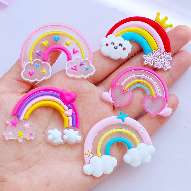 Embellishment Glue Craft - 10Pcs ใหม่น่ารักการ์ตูน Rainbow Series PVC กาวยืดหยุ่นแบน