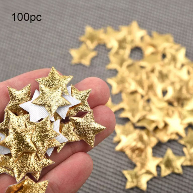 Christmas Craft Embellishment - 100 ชิ้นทอง/เงินดาวสําหรับ Christmas Party Decor โฟมผ้าดาว