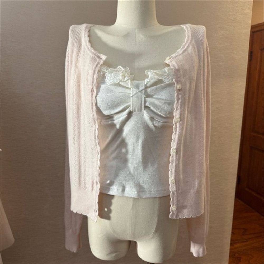 ชุดเสื้อสายเดี่ยวแต่งลูกไม้สไต - Elastic Lace Trim บทวิจารณ์และราคา