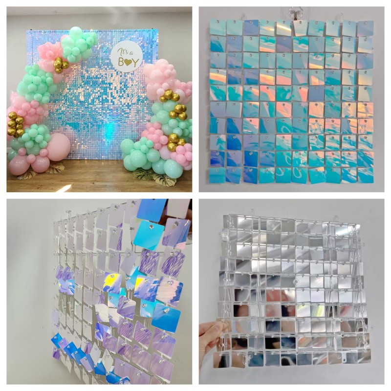 18 ชิ้นเลื่อมพื้นหลังแผงตกแต่ง - Sequin Fabric Panel บทวิจารณ์และราคา