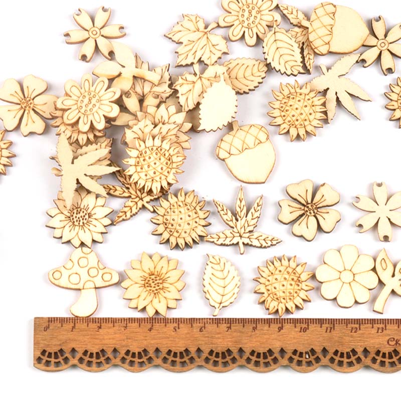 30ชิ้น25-30มิลลิเมตรไม้เครื่อง - Embellishments For Scrapbooking บทวิจารณ์และราคา