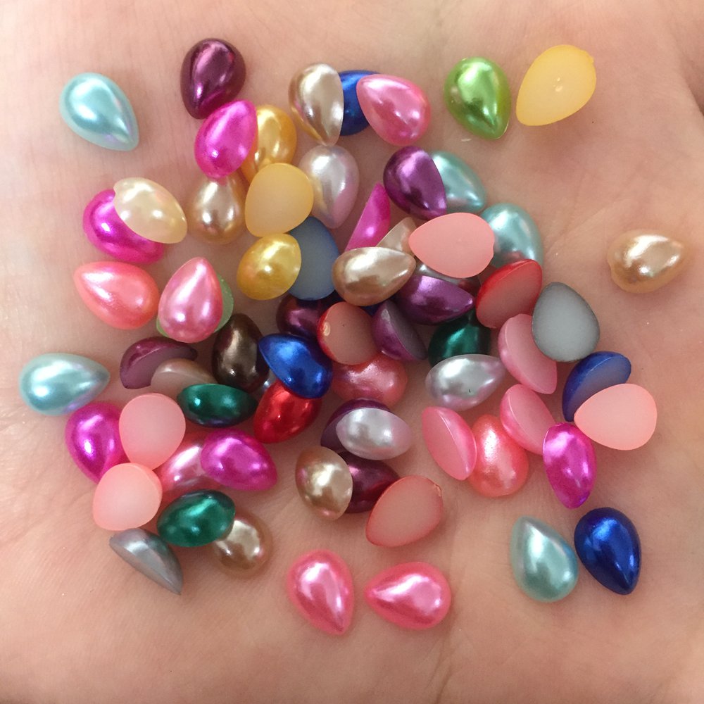 200PCS เรซิ่นน่ารัก Drop Pearl - Embellishment Glue Craft บทวิจารณ์และราคา