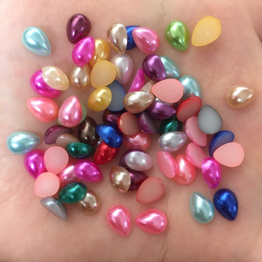 200PCS เรซิ่นน่ารัก Drop Pearl - Embellishment Glue Craft บทวิจารณ์และราคา