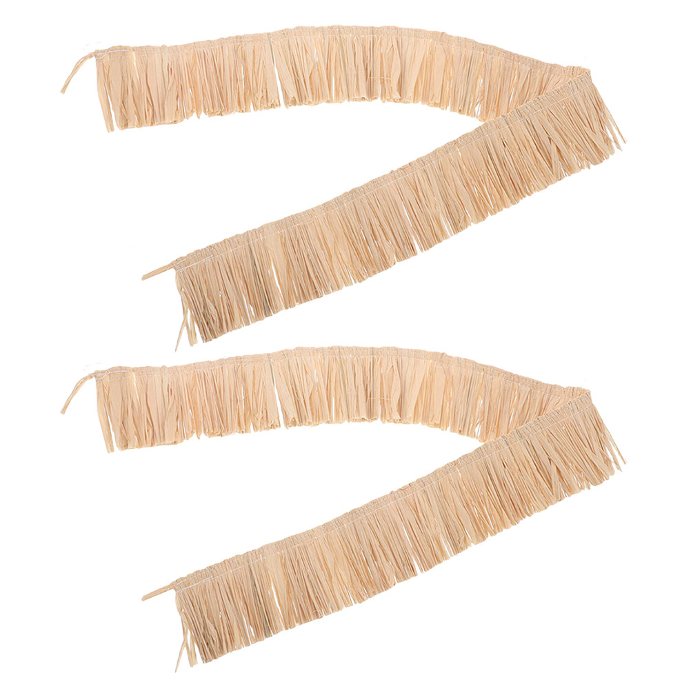 พู่ห้อยราฟเฟีย 2 ชิ้น ทำจากฟาง - Tassel Fringe Trim บทวิจารณ์และราคา