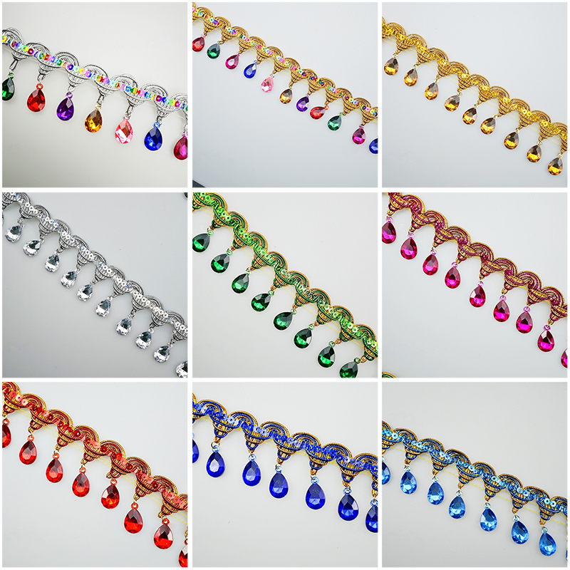 พู่ห้อยหลากสี 10 หลา สไตล์ชาติ - Beaded Trim Fringe บทวิจารณ์และราคา