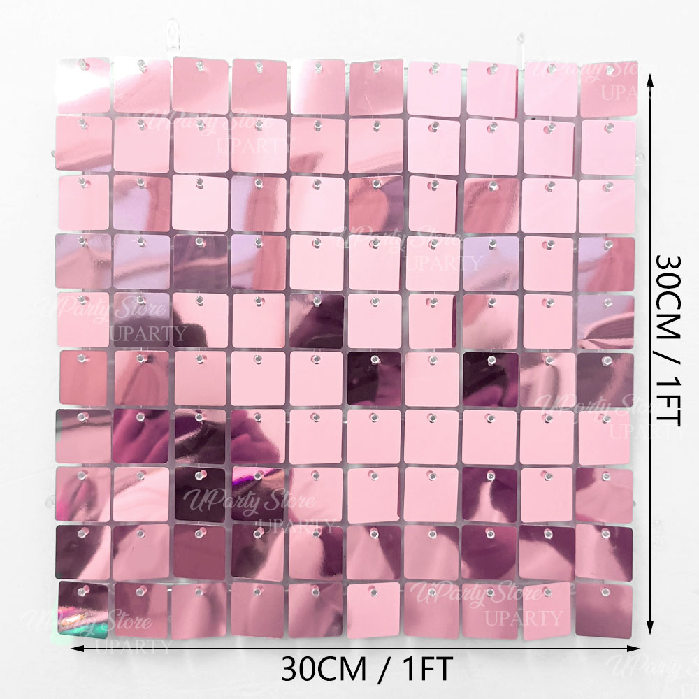 ฉากหลังผนังสีชมพูเงา 24-12 ชิ้ - Sequin Fabric Panel บทวิจารณ์และราคา