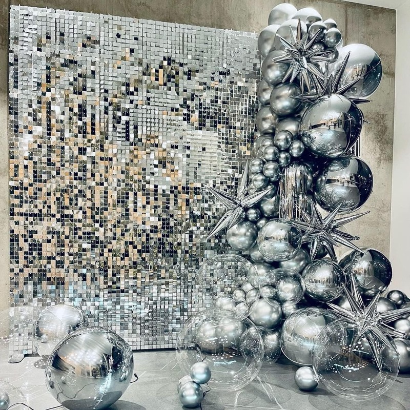 12/16/18/24PCS Shimmer Wall ฉา - Sequin Fabric Panel บทวิจารณ์และราคา