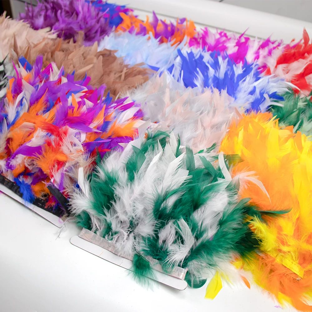 ริบบิ้นขนนกไก่งวงสองสี ขนาด 1  - Feather Trim Marabou บทวิจารณ์และราคา