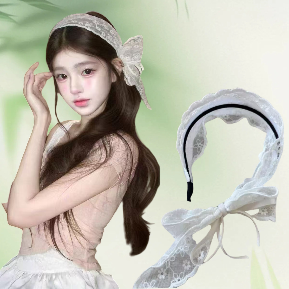 ที่คาดผมลูกไม้สไตล์วินเทจแบบให - Lace Ribbon Trim บทวิจารณ์และราคา