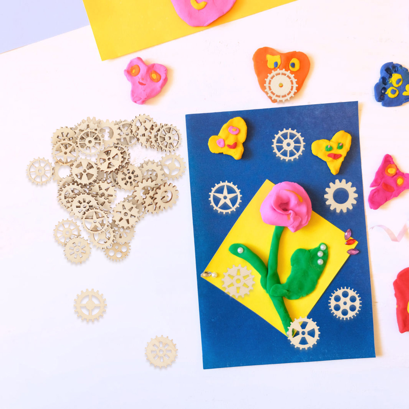 ชิ้นส่วนเฟืองไม้ 100 ชิ้น ขนาด - Embellish Craft บทวิจารณ์และราคา