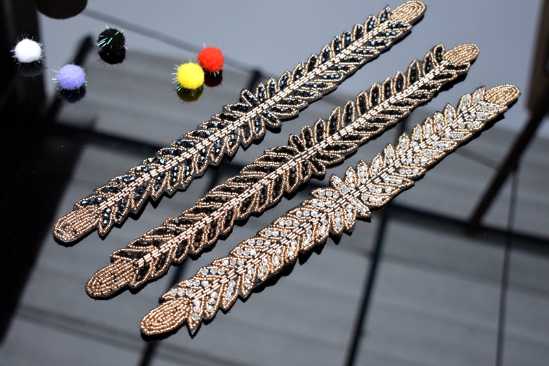 ใบยาว leaf handmade applique ค - Beaded Trim Fringe บทวิจารณ์และราคา