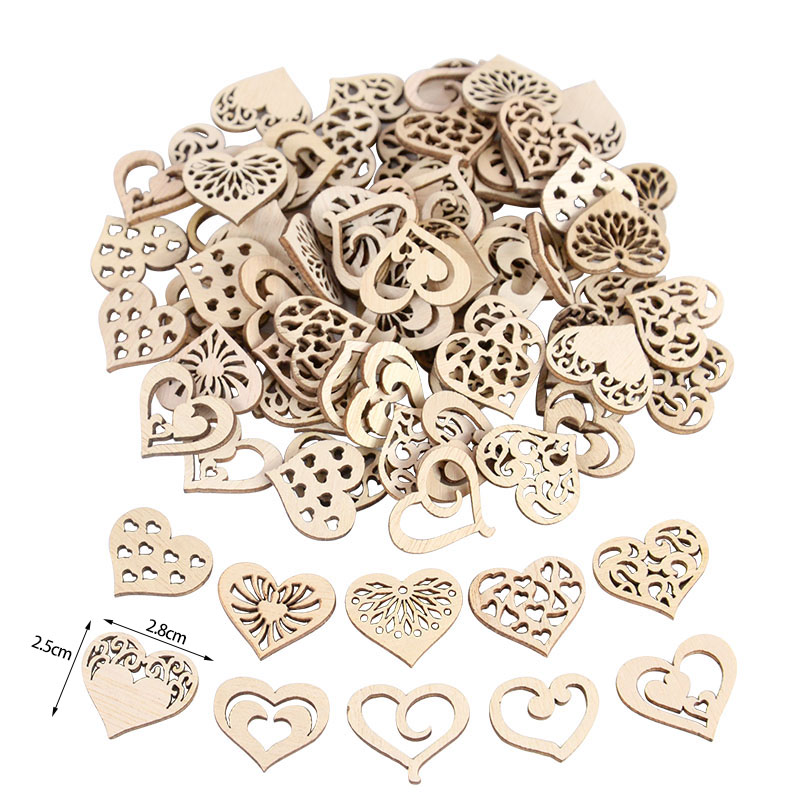 50/100pcs Hollowed รูปแบบหัวใจ - Embellishments For Scrapbooking บทวิจารณ์และราคา