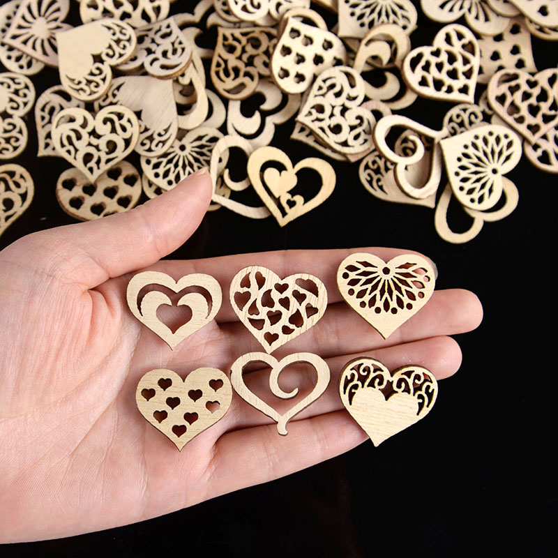 50/100pcs Hollowed รูปแบบหัวใจ - Embellishments For Scrapbooking บทวิจารณ์และราคา