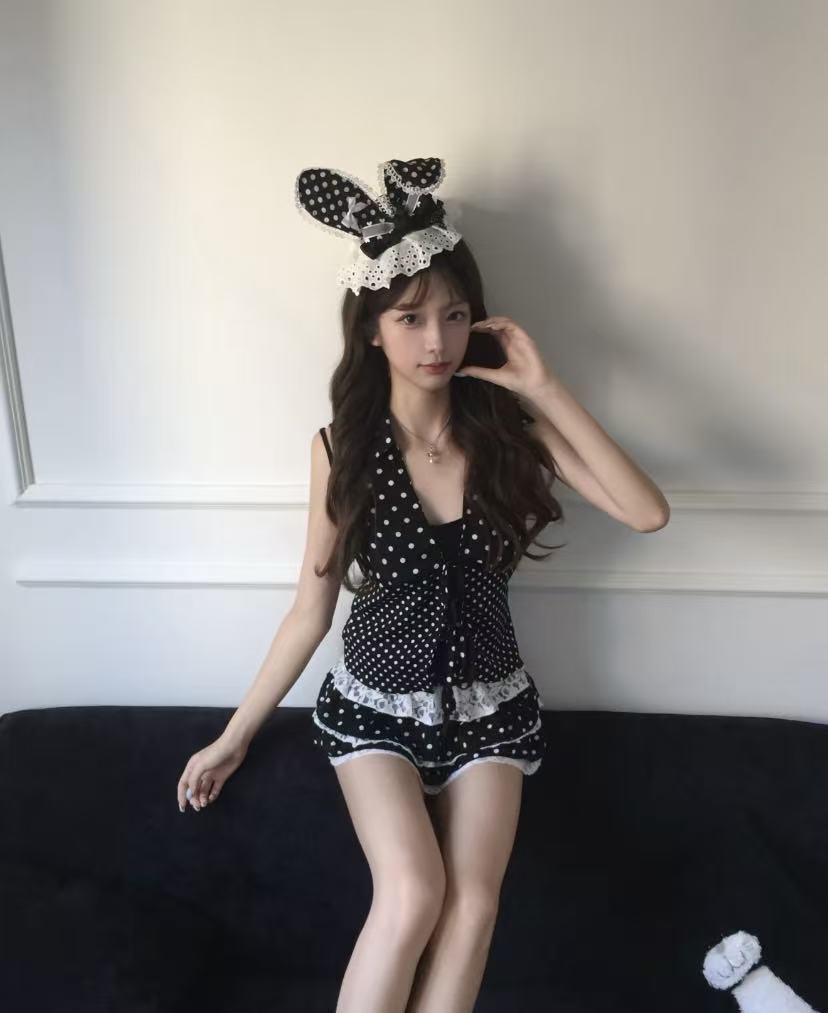 ชุดเซ็ตวินเทจ Y2K สไตล์โคเควตต - Elastic Lace Trim บทวิจารณ์และราคา