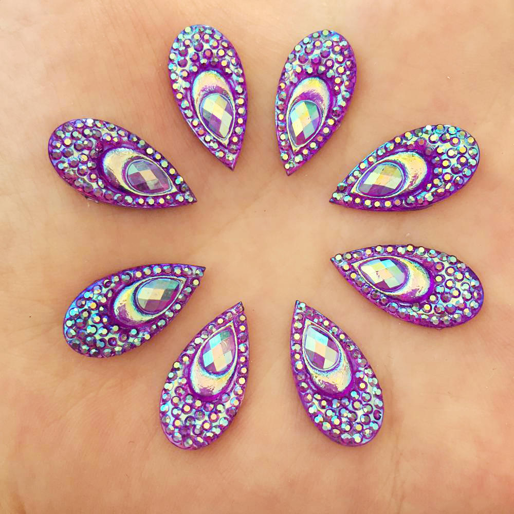 40PCS เรซิ่น 10*20mm Teardrop  - Embellishment Glue Craft บทวิจารณ์และราคา