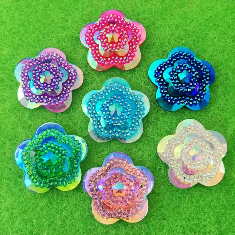 คริสตัลกลิตเตอร์ AB รูปดอกไม้  - Sew On Rhinestone บทวิจารณ์และราคา