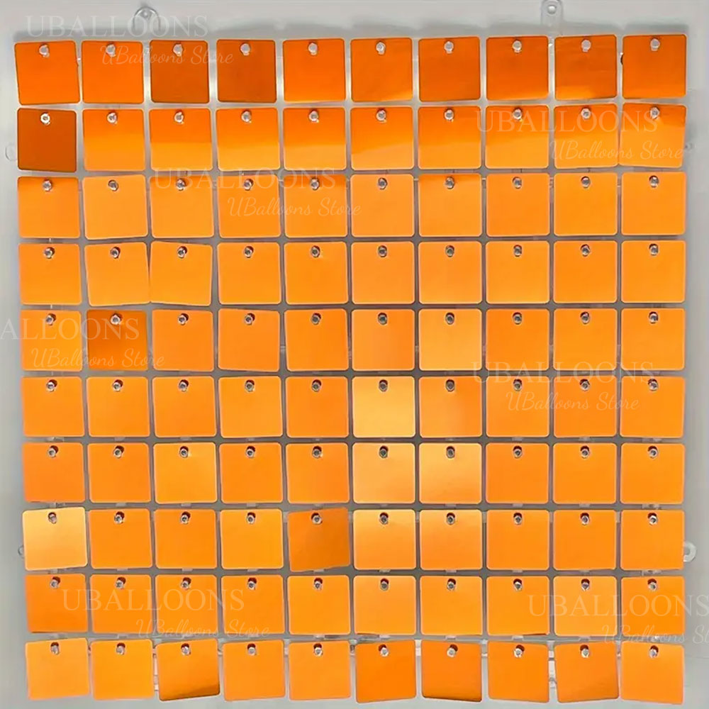 สีส้มสดใส Shimmer Wall ฉากหลัง - Sequin Fabric Panel บทวิจารณ์และราคา