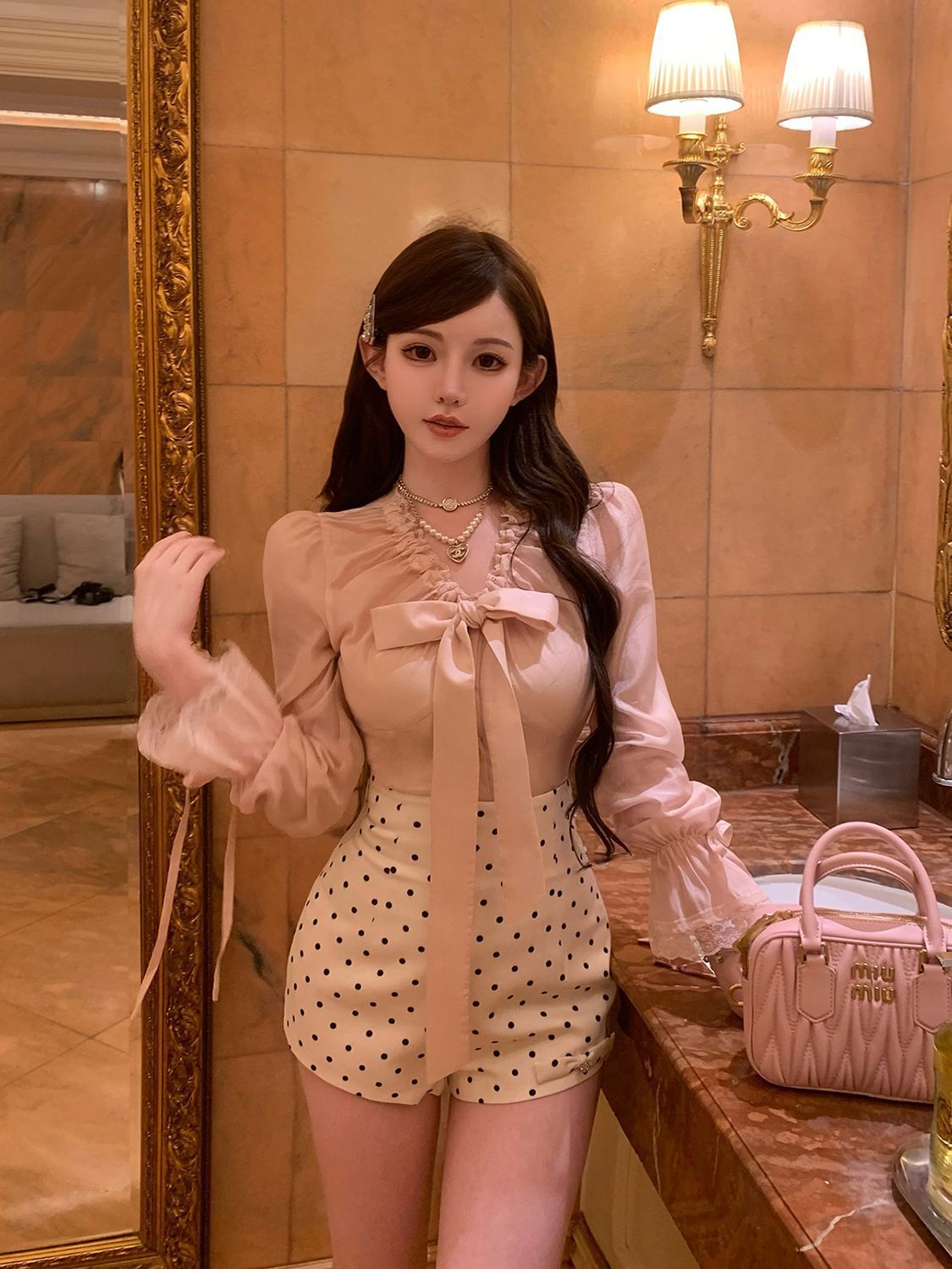 ชุดเซ็ตสองชิ้นสไตล์เกาหลีหวานซ - Elastic Lace Trim บทวิจารณ์และราคา