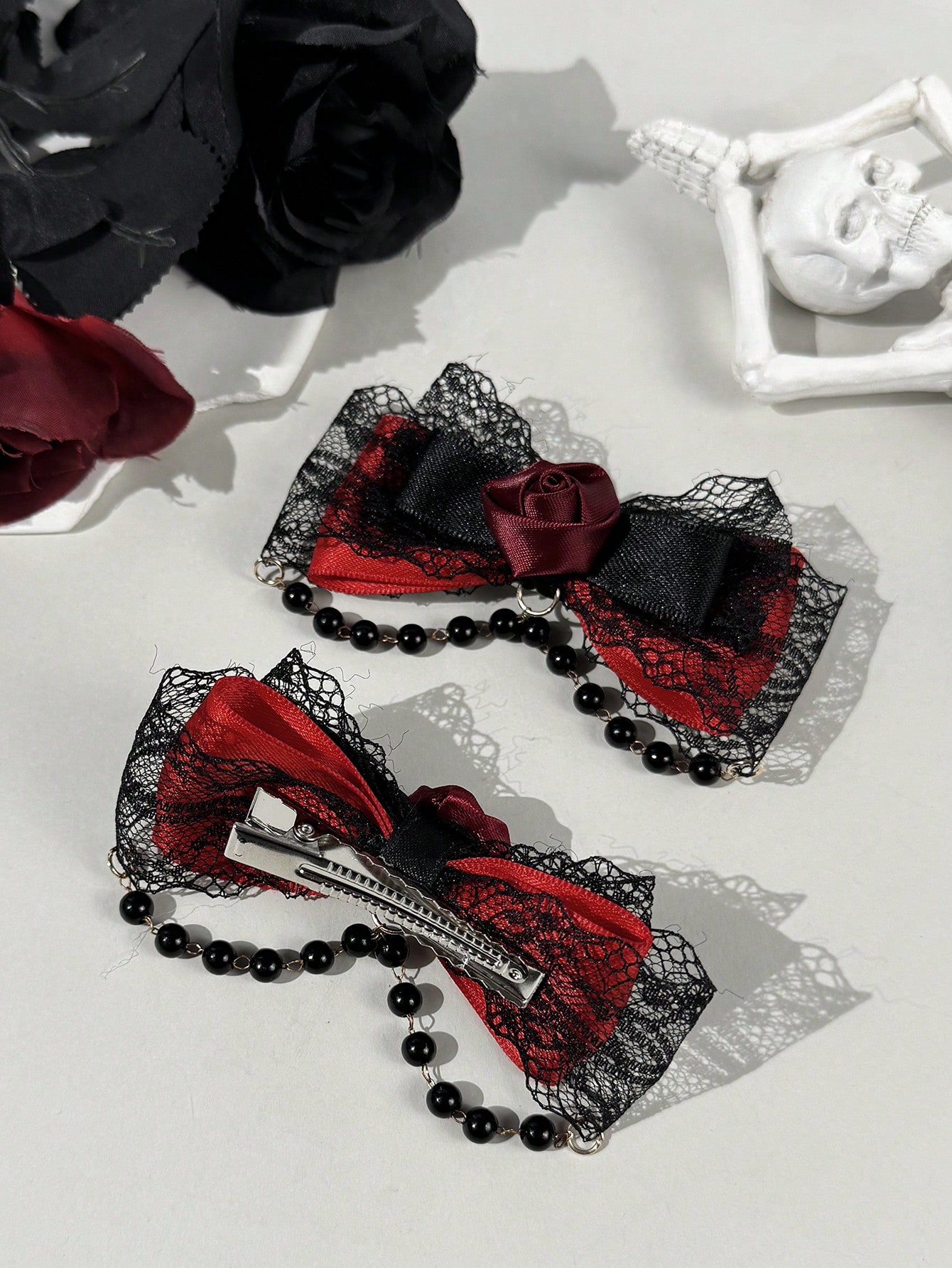 กิ๊บติดผมผู้หญิงแบบโบว์ประดับร - Lace Ribbon Trim บทวิจารณ์และราคา