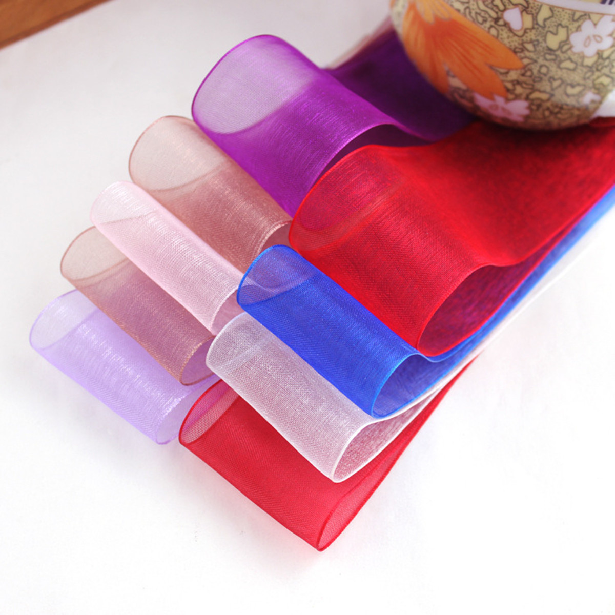 50หลา10/20/25มม. ความกว้างแกนม - Organza Ribbon Spool บทวิจารณ์และราคา