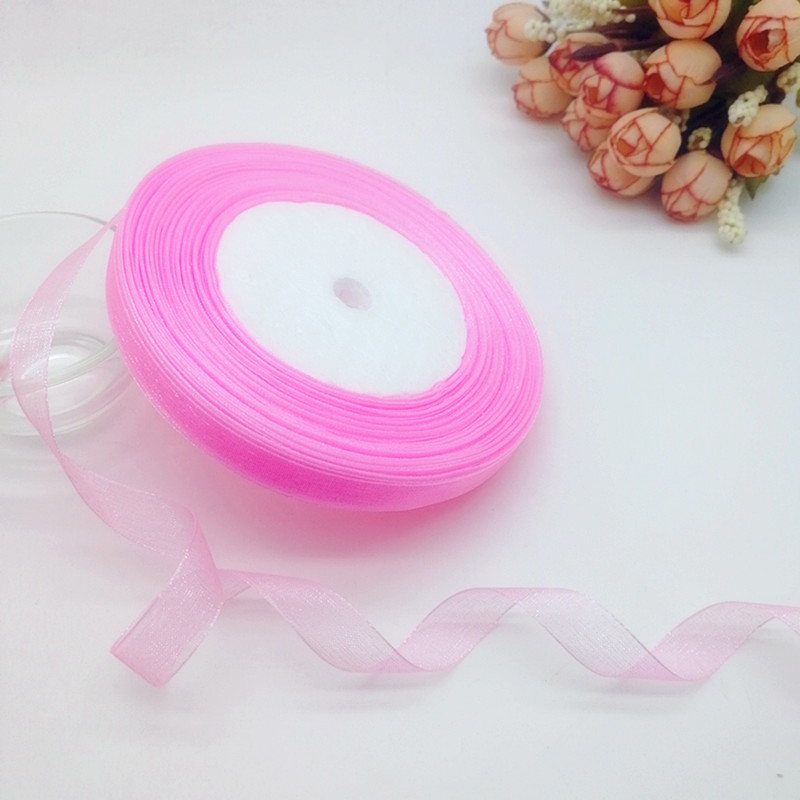 50หลา10/20/25มม. ความกว้างแกนม - Organza Ribbon Spool บทวิจารณ์และราคา