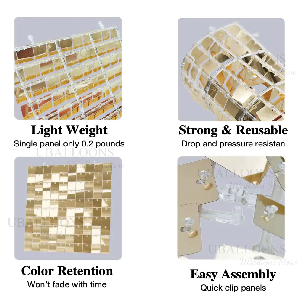 แผงผ้าประดับเลื่อมสีทองเบจแบบด - Sequin Fabric Panel บทวิจารณ์และราคา