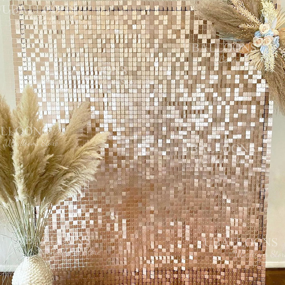 แผงผ้าประดับเลื่อมสีทองเบจแบบด - Sequin Fabric Panel บทวิจารณ์และราคา