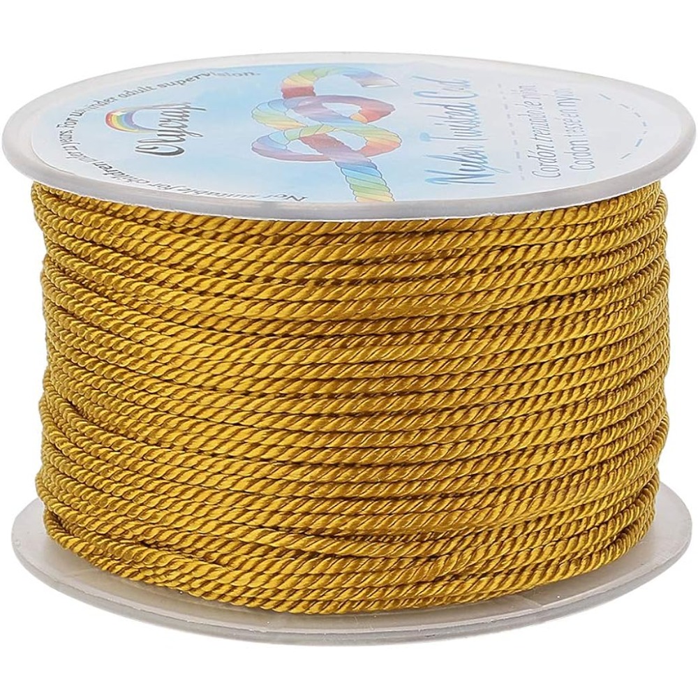 สายไนล่อนซาตินทอเกลียว1มม. ยาว - Cord Trim Twisted บทวิจารณ์และราคา