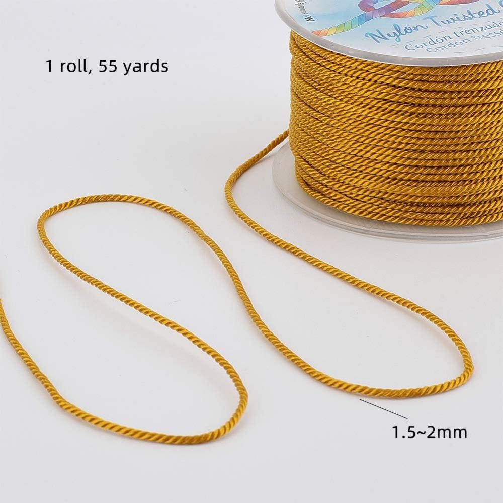 สายไนล่อนซาตินทอเกลียว1มม. ยาว - Cord Trim Twisted บทวิจารณ์และราคา