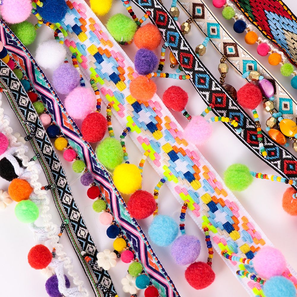 พู่ประดับพู่ลูกไม้โบฮีเมียน1หล - Tassel Fringe Trim บทวิจารณ์และราคา