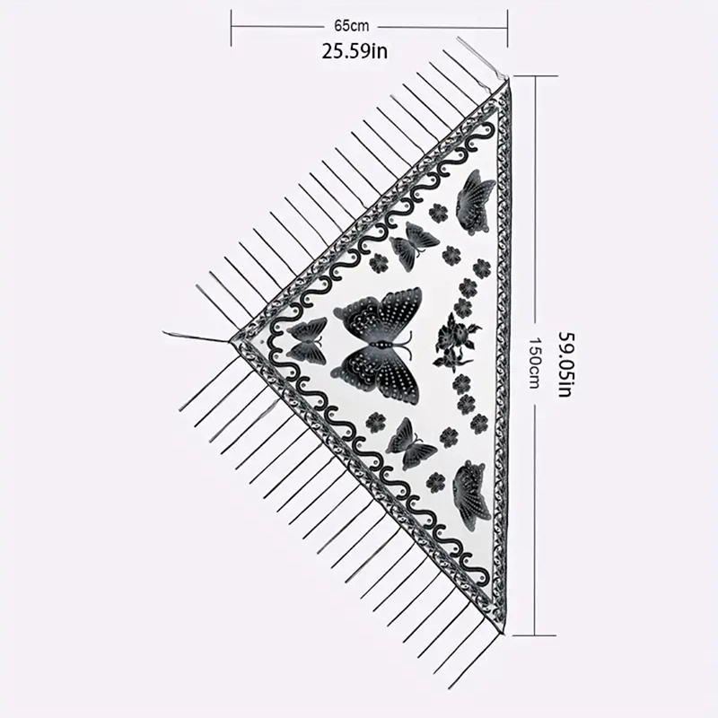 แฟชั่นผ้าพันคอสามเหลี่ยมผีเสื้ - Tassel Fringe Trim บทวิจารณ์และราคา